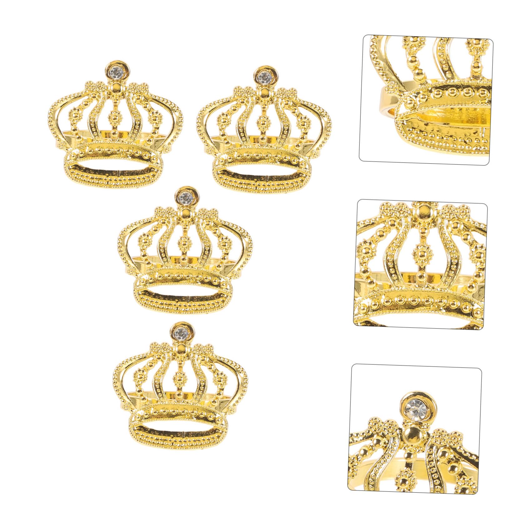 IMIKEYA 12pezzi Anelli Per Tovaglioli Dorato Forma Di Con Strass Decorazioni Eleganti Per Matrimoni e Feste Di Portatovaglioli Per Tavoli Da Pranzo