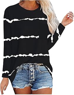 wyzesi Women,Clothing,Tops, T-Shirts & Blouses,Blouses & Shirts YOMOGO Blouse Shirts Women's Sweatshirt Color Block Pullover Casual Crewneck Tops Blouses Tops Long Sleeve Shirt Women's Striped Round Neck Long Sleeve Tunic Tshirt Popular Tops Basic Tops Clothing