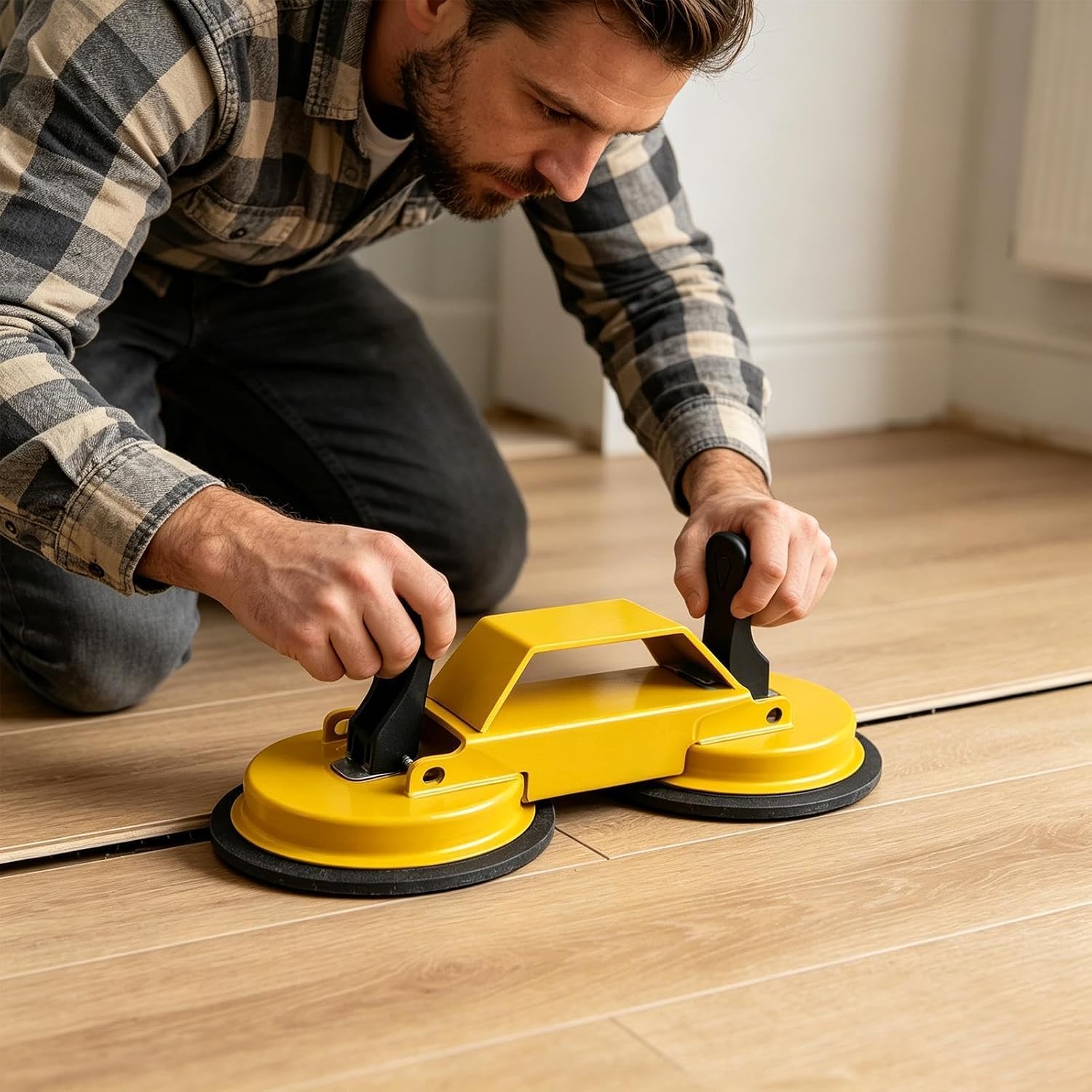 Hardwood Floor Fixing Grabber, Suction Cup Puller, PP Material, Laminate Installation Tool, Closer Equipment for Plank Repair, Maintenance, DIY