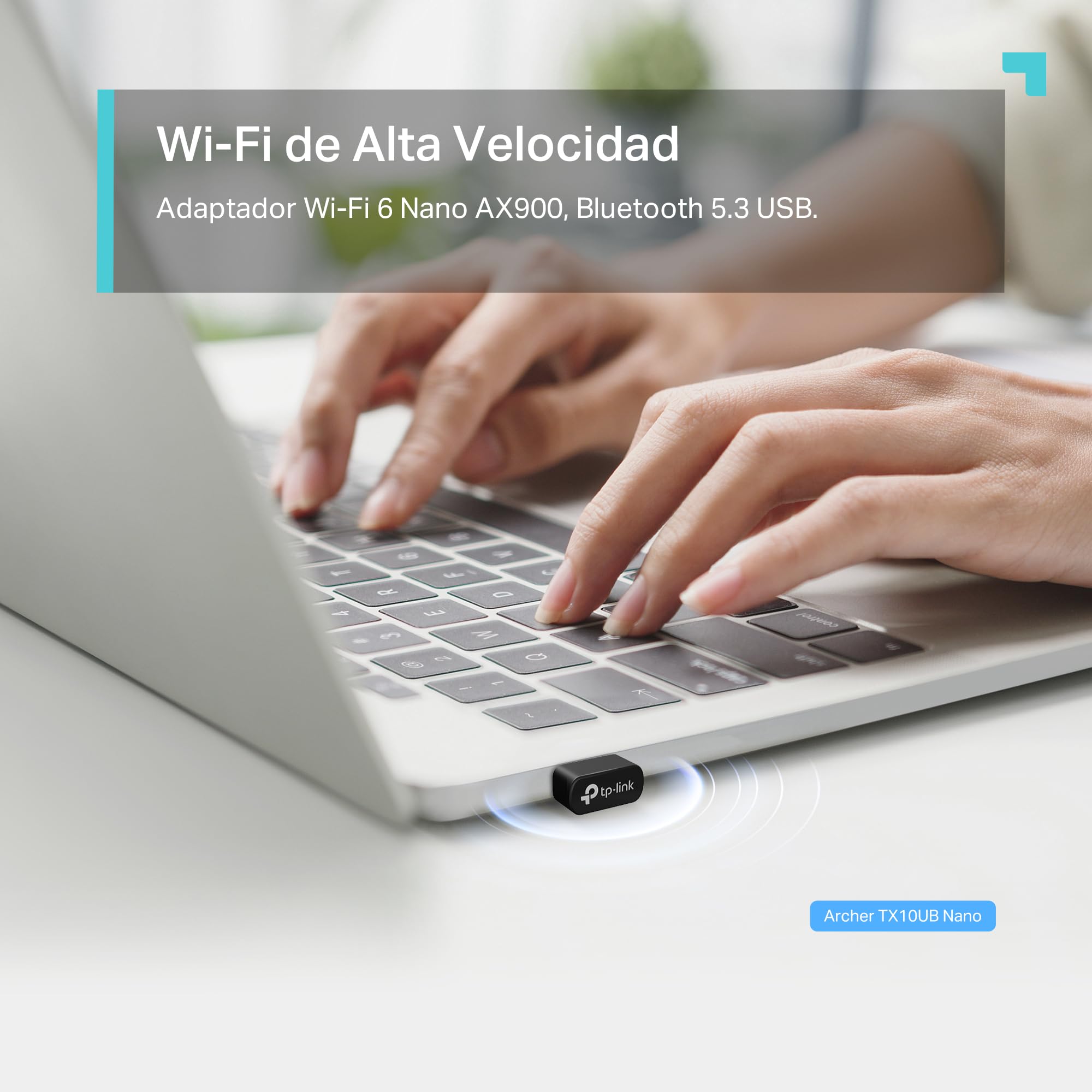 TP-Link Archer TX10UB Nano WiFi Bluetooth Adaptador PC, Wi-Fi 6 AX900 Dual Band WLAN Stick, Bluetooth 5.3, Nano tamaño, WPA3, MU-MIMO