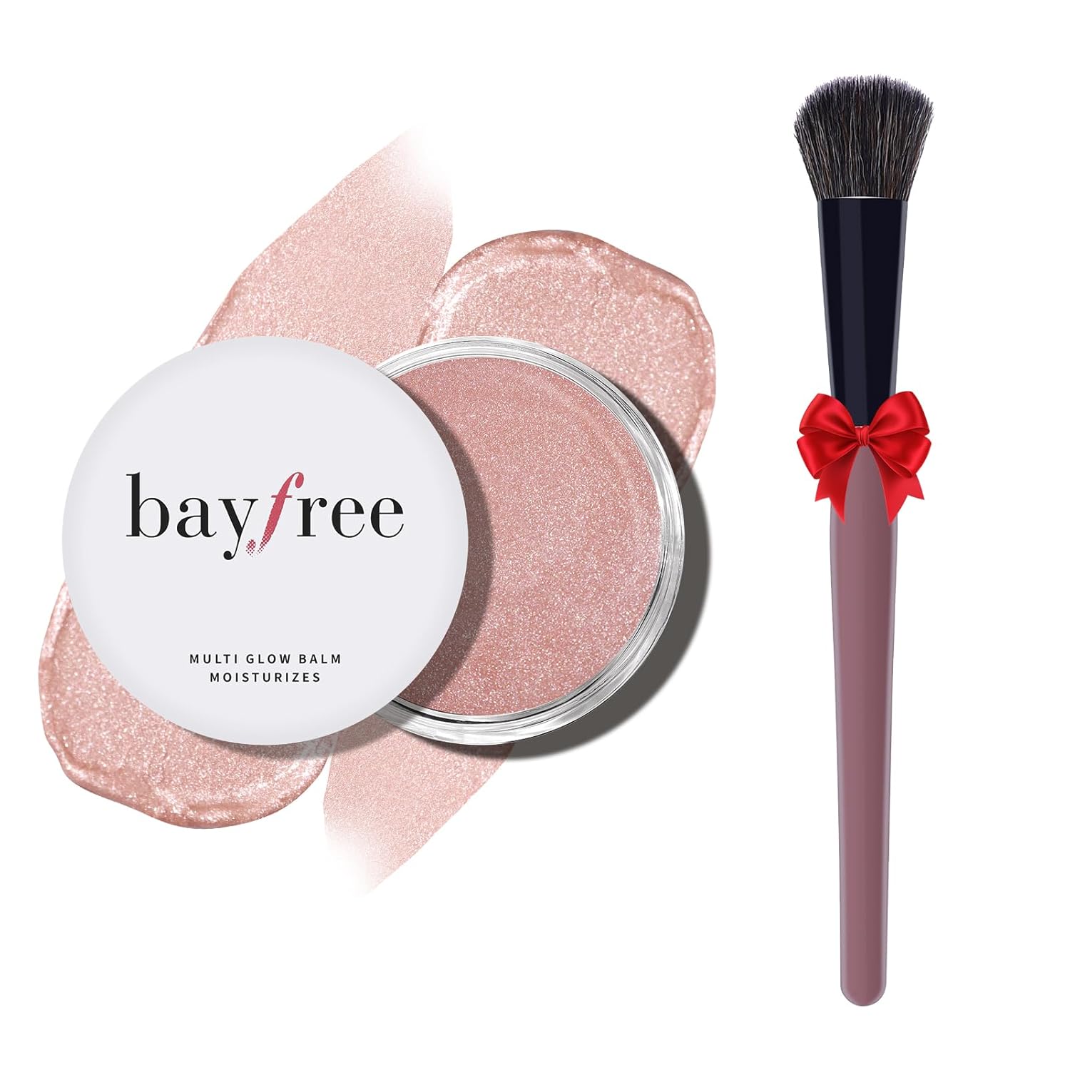 Multi Cream Blush & Blush Brush Set, Korean Makeup Blush for Cheeks, Multi-Use Face Balm, Lightweight & Hydrating, Blendable Color, Non-Greasy, Soft Bristles for Radiant Finish (Dewy)