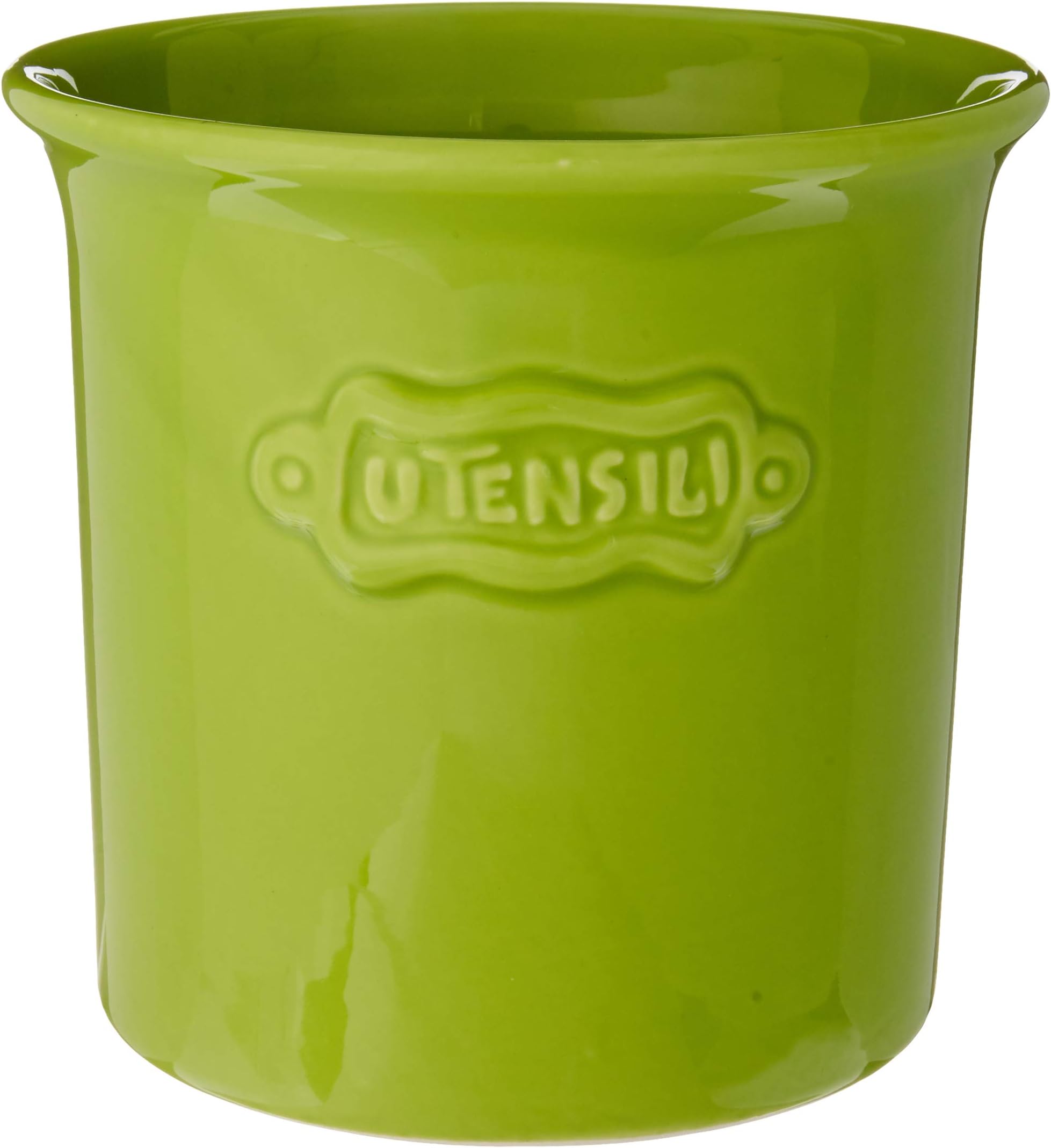 Home Essentials Brights Lime Green Round 7.25" D Utensil Crock