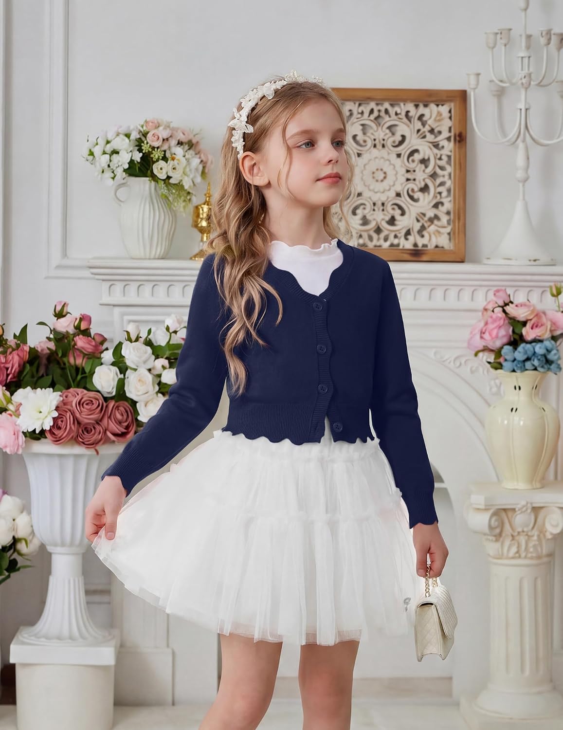 Arshiner Girls Button Down Bolero Cardigan