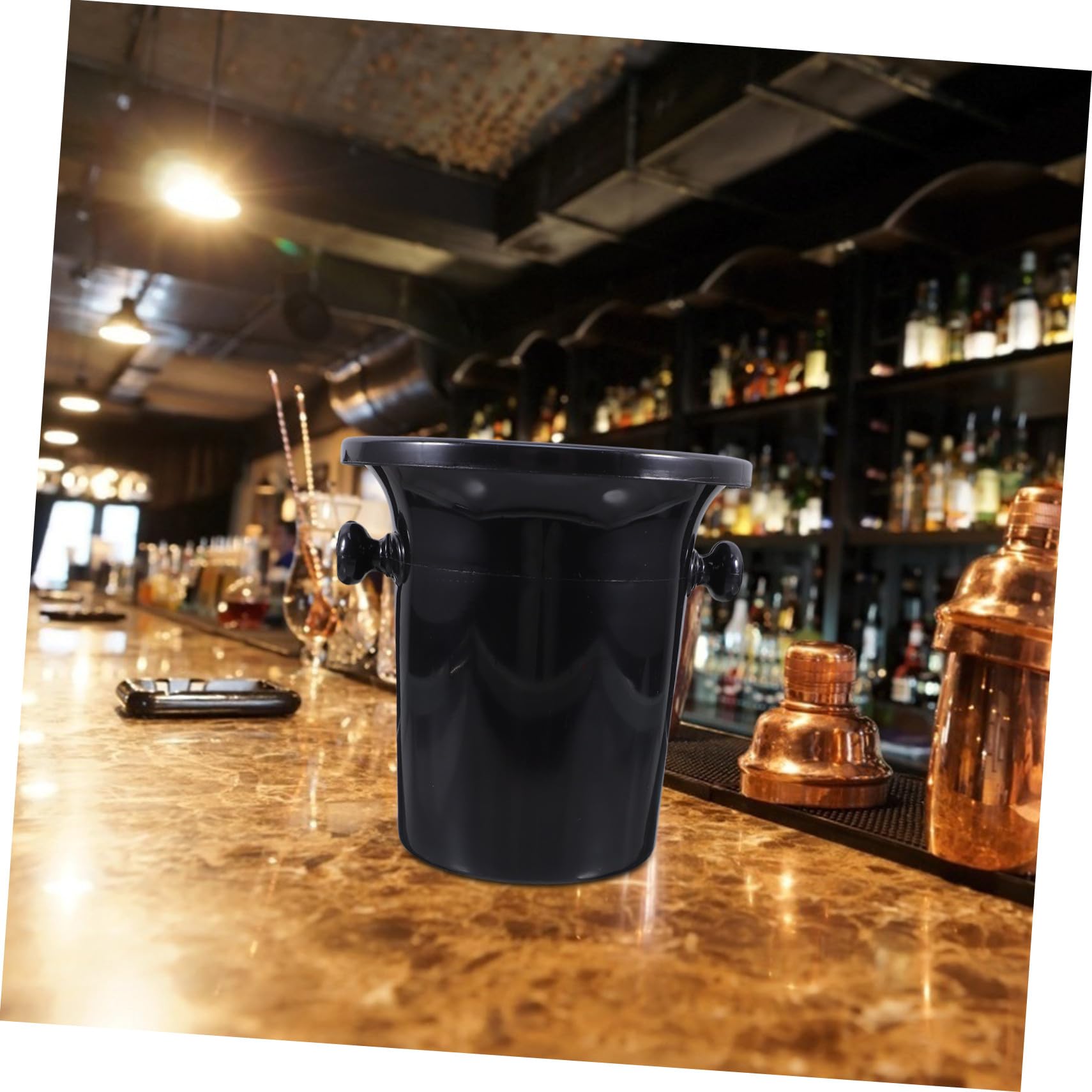 Escupideras y Acabado Liso de Vino de Plástico Doble Oreja Negras para Cata de Vinos Cubos Redondos Estilo Occidental en Bodegas y Tiendas Especializadas
