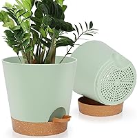 Vista 12 de 7 piezas Macetas con Orificios de Drenaje y Platillos, Maceteros de Interior, Juego de 7 (7.5, 7, 6.5, 6, 5.5, 4.5, 3.5 Pulgadas), Blanco