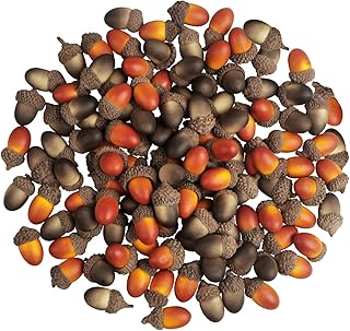 120 Pieces Artificial Acorns Decorations, Lifelike Craft Acorns Fake Acorn with Natural Acorn Cap Simulation Mini Acorns Prop for DIY Craft Vase Filler Home Fall Winter Festival Party Favor Supplies