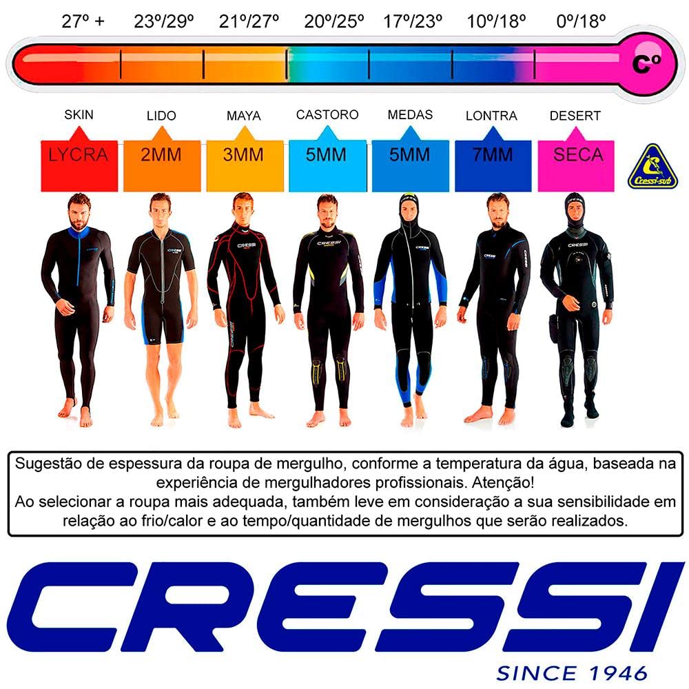 Cressi Endurance Man Monopiece Wetsuit 5mm - Herren Overall Tauchanzug Aus 5mm Neopren Für Taucher Und Schnorchler