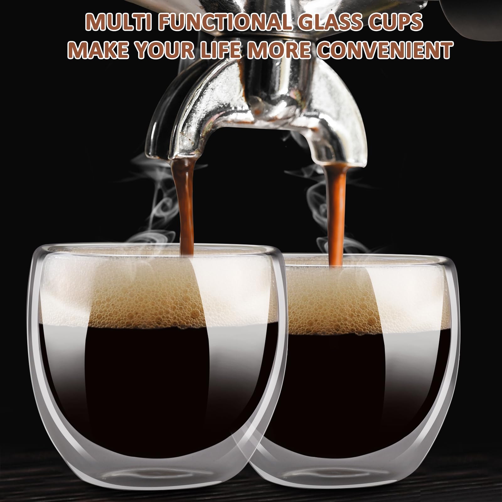 Set Di 6 Tazze In Vetro Mfacoy Da 450 Ml, Con Manico, Lavabili In Microonde E Lavastoviglie, Trasparenti, Per Caffè, Tè E Latte