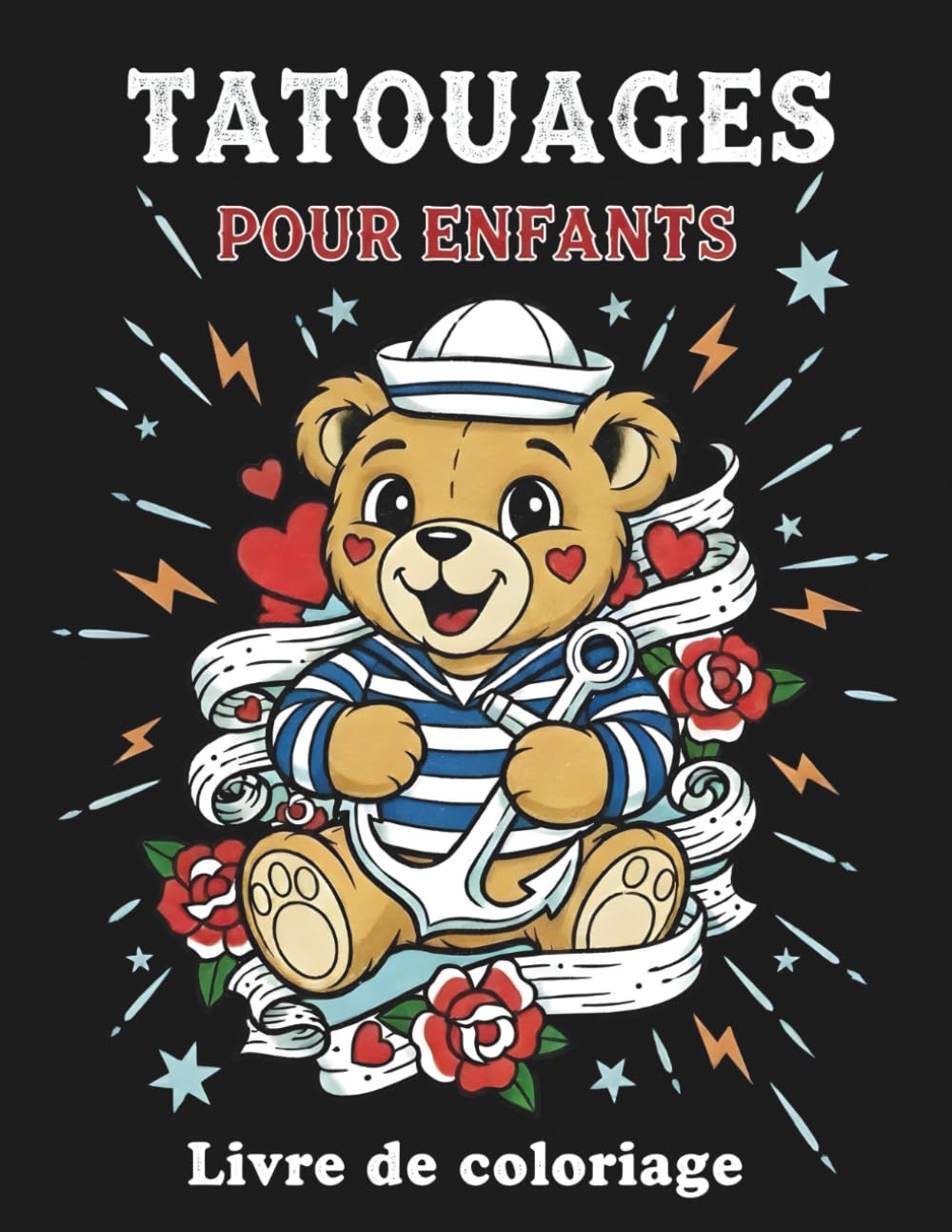 Livre de coloriage de tatouages pour enfants: Dessins de tatouages faciles à colorier, activités artistiques pour enfants, dessins de tatouages ... et le divertissement des enfants.