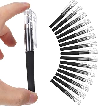 15 Pcs Mini Gel Pens 0.5mm Black Ink Pocket Pen Short Small Mini Writing Ballpoint Pens Smooth Writing Quick Dry Cute Pen for Pocket Journaling Notebook Notepad Office Supplies