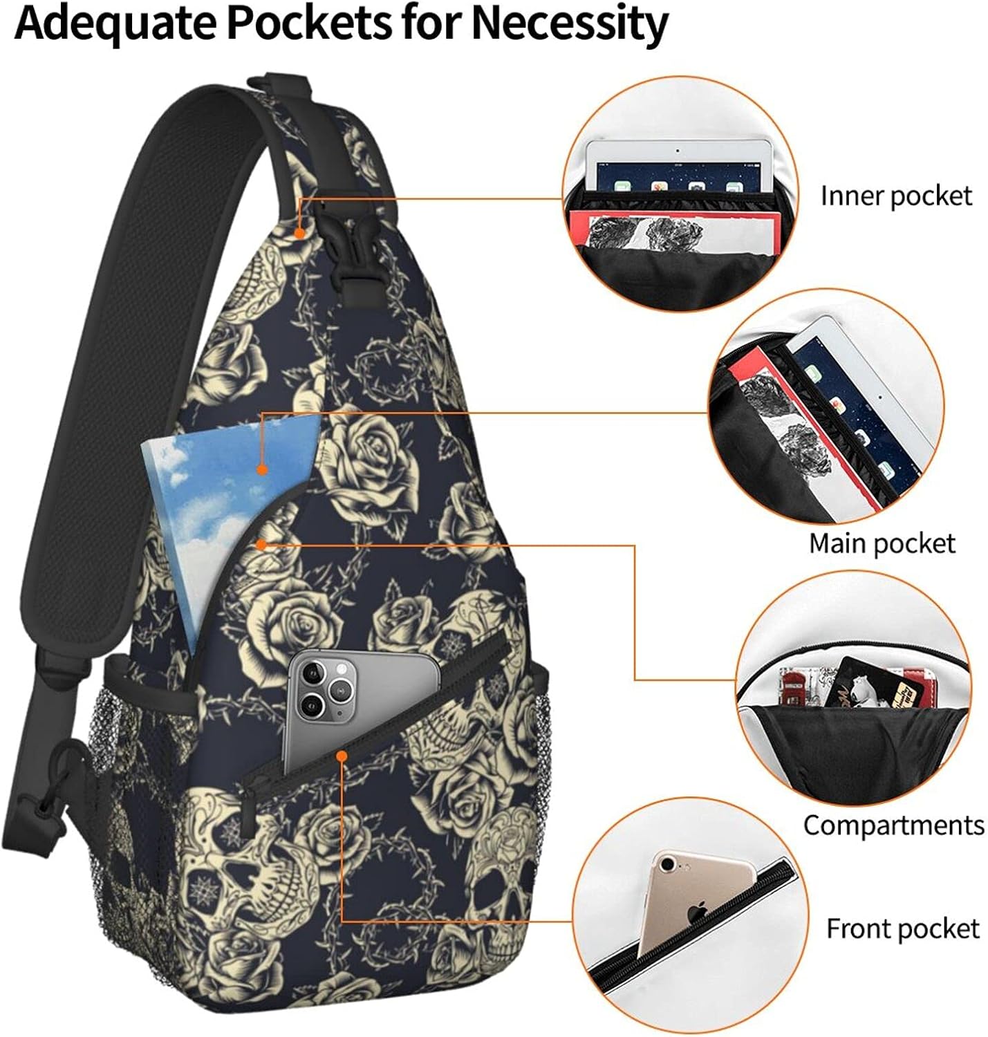 Miniatura 4 de Mochila bandolera unisex para el pecho, bolsa cruzada para viajes, senderismo, para mujeres y hombres, bolsa de hombro, Mochilas Daypack
