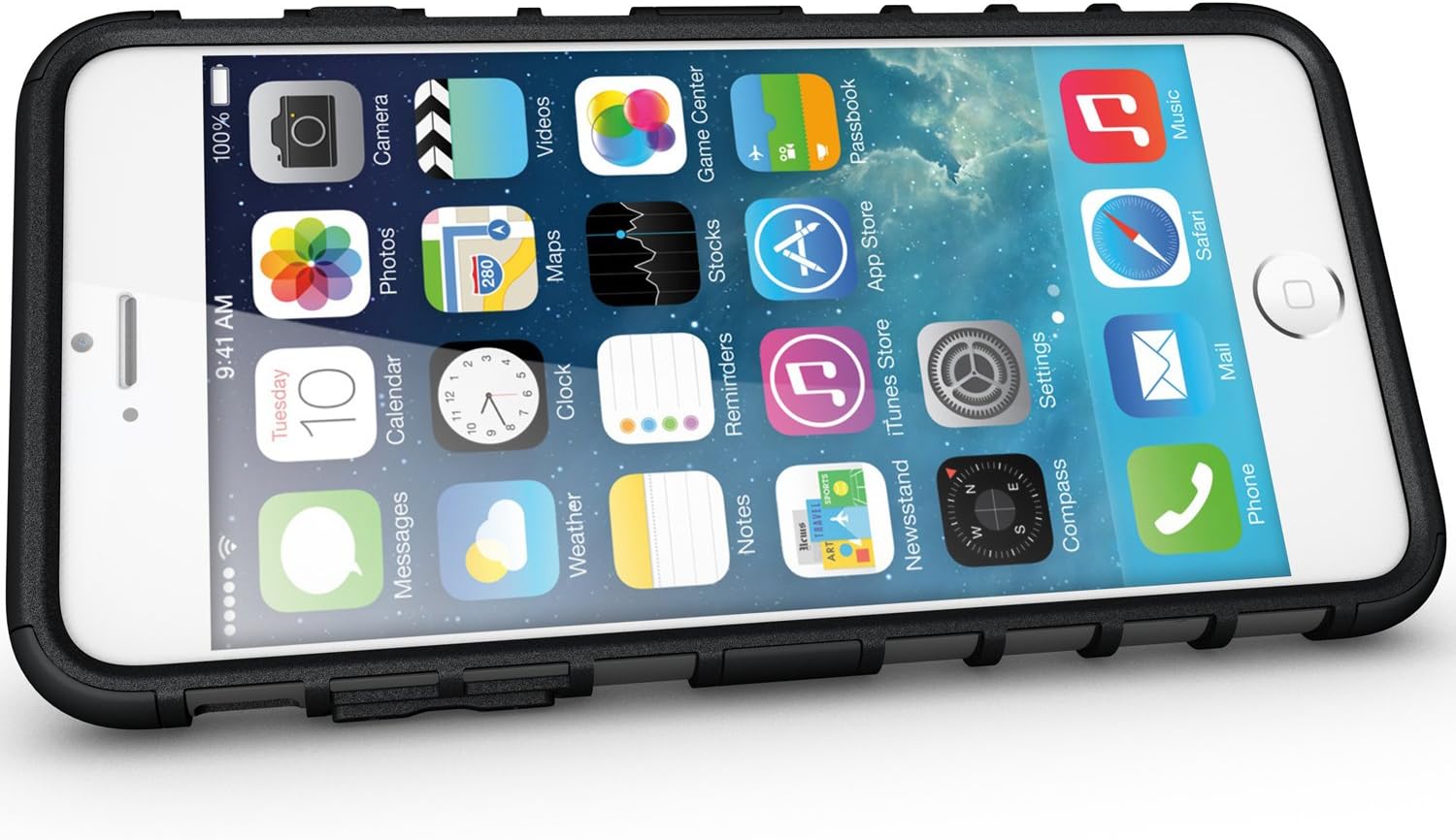 ALDHOFA iPhone 6 / 6s Case, Heavy Duty Shock Proof Protective Phone Case,Dual Layer Hybrid Cover with Kickstand for iPhone 6/6s-Black