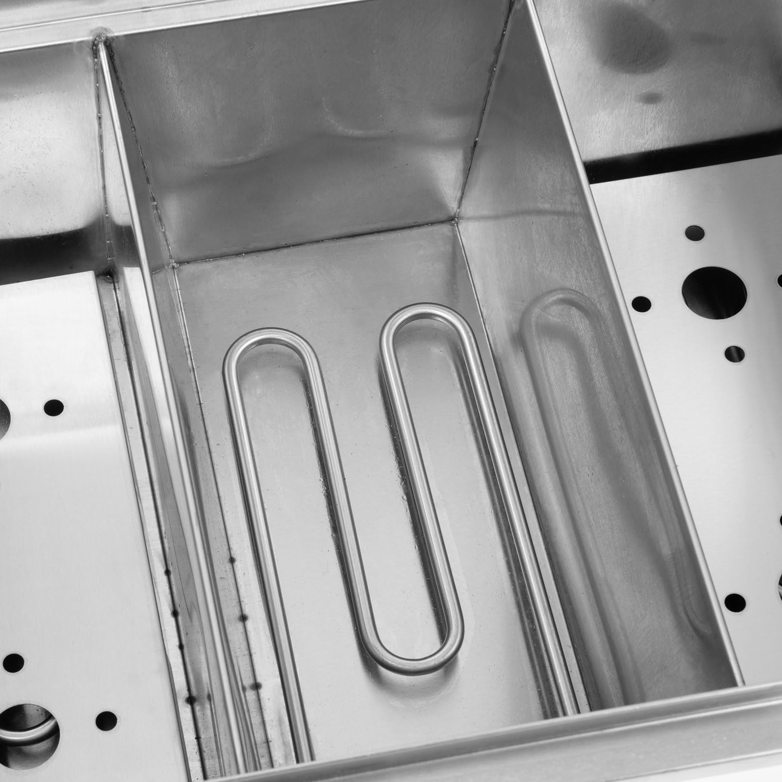 VERTES Cuocipasta Professionale in Acciaio Inox, Elettrico, 3x 1700W, 3 Vasche di Cottura Separate da 6 Litri ciascuna, 6 Cestelli per la Pasta, 3x Rubinetto di Scarico, 3x Impostazione Temperatura