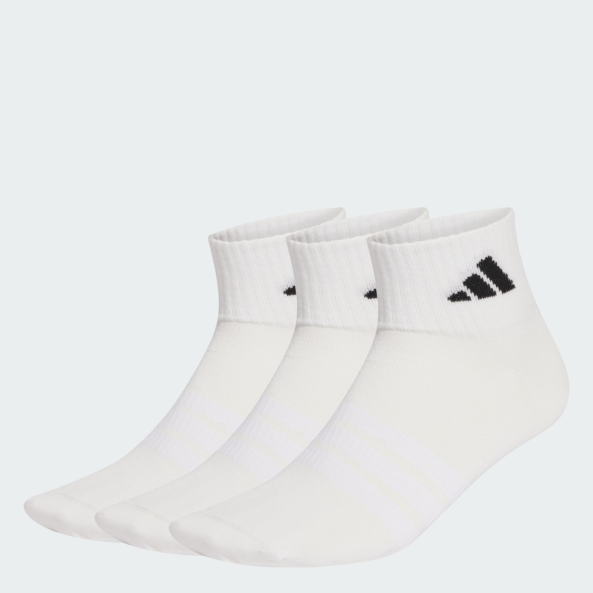adidas Unisex Thin&Light Sportswear Ankle Socks 3 Pair Pack, white/white/black, 6.5-8