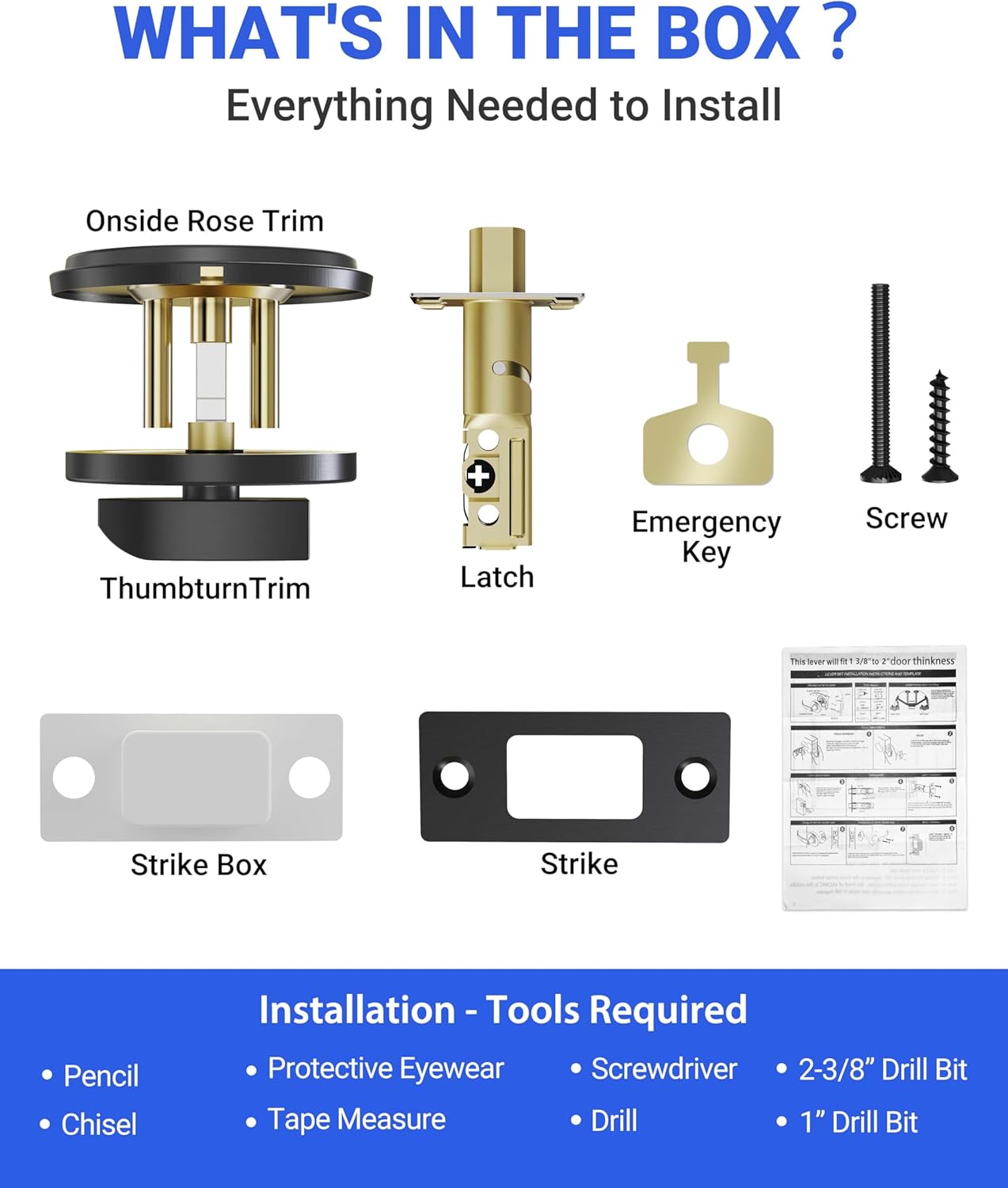 Grade 2 ADA Commercial Heavy Duty Privacy Deadbolt with Occupancy Indicator, Reversible Left/Right Handed, 2-3/4" Backset Vacant/in-use Bathroom Door Lock for Office/Resturant/Gym (2, Black)