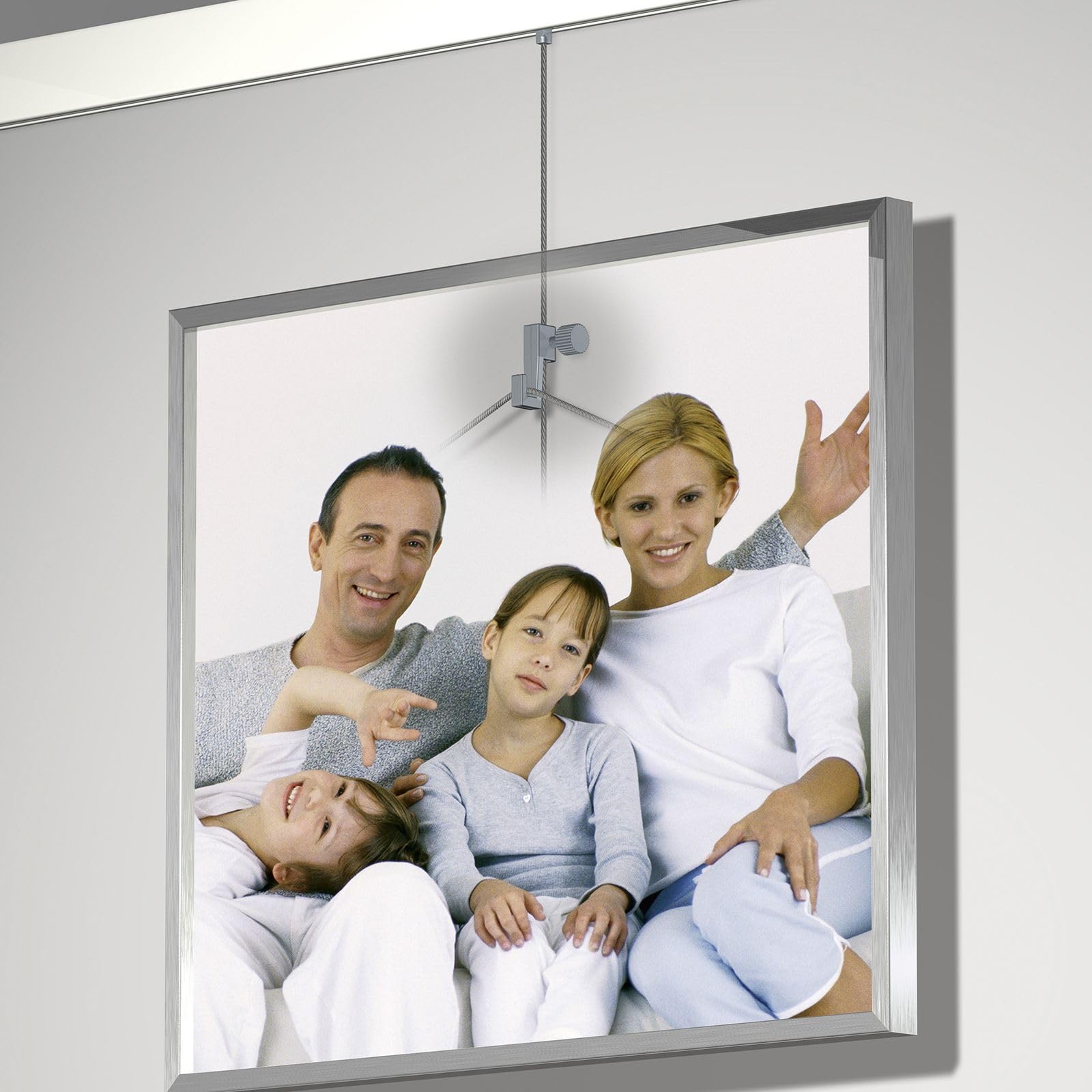 Arti Teq - Câble Acier 500 cm avec Embout Twister - Suspension Ultra-Sécurisée pour Cadres, Enseignes et Signalétique - Argent