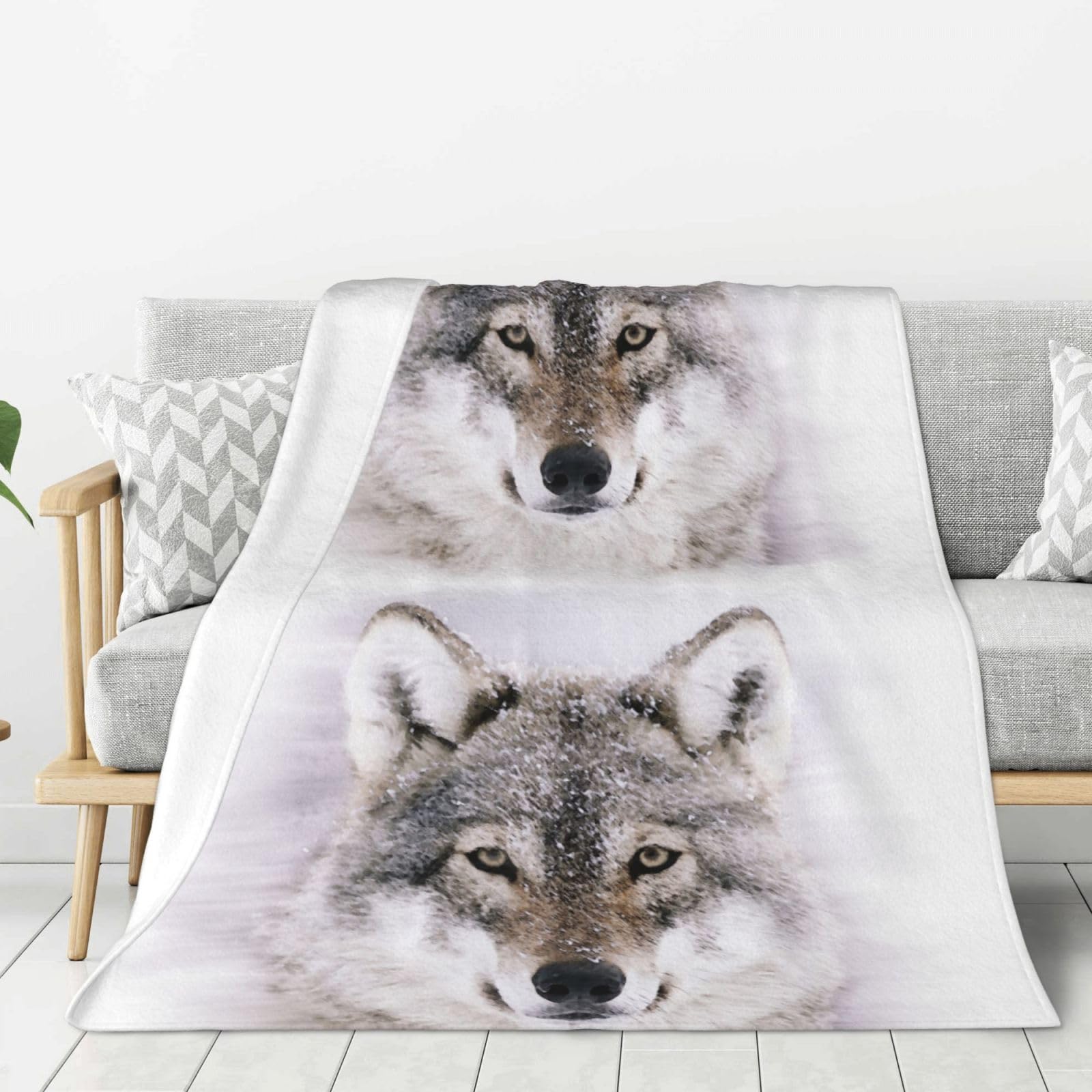 Couverture loup en hiver de qualite superieure en polaire de flanelle douce