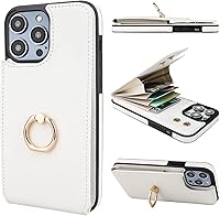 Vista 34 de Folosu Funda compatible con iPhone 14 Pro con soporte para tarjetas, rotación de 360°, soporte de anillo de dedo con función atril, bloqueo RFID