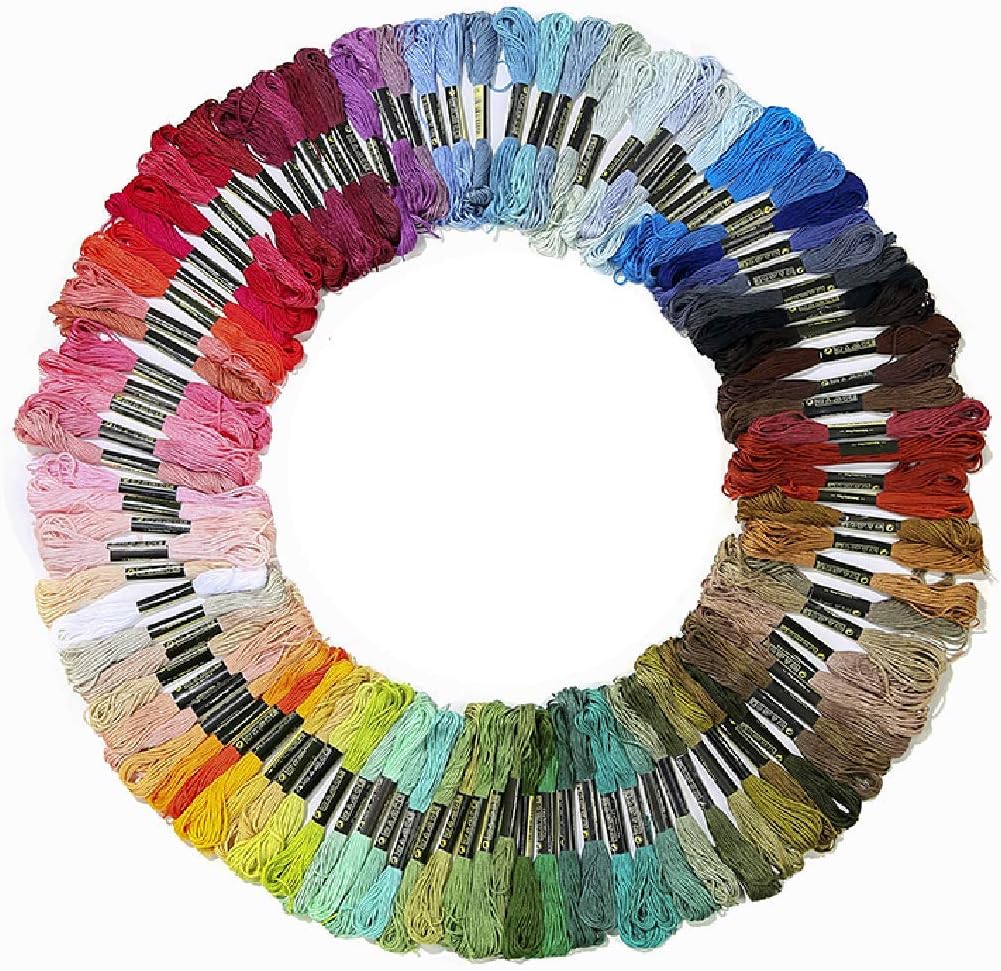 Cross Stitch Threads,Premium Rainbow Color Embroidery Floss, Needlepoint Thread, Craft Floss, Bracelets, Friendship Bracelets Floss,Color 100 Skeins Per Pack