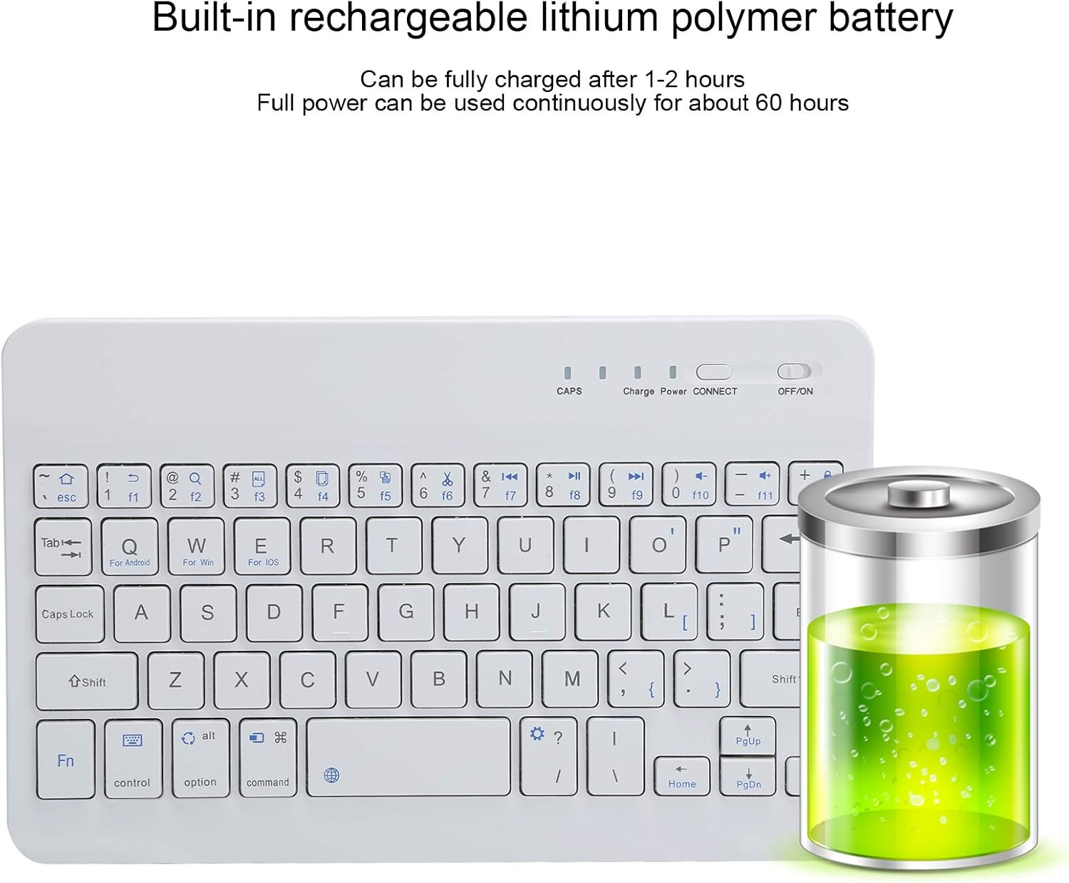 VBESTLIFE Mini Bluetooth Keyboard with battery indicator