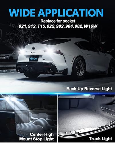 Miniatura 60 de Yorkim Bombilla LED ultra brillante 7440 roja T20 7441 7443 7444 W21W para luz de marcha atrás de respaldo, luz de ruptura, luz trasera, luz de Rojo