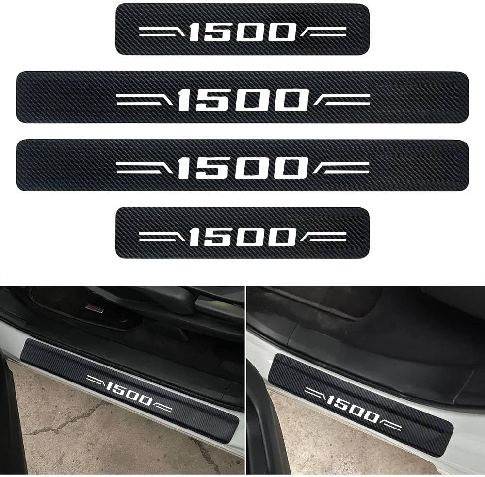 4PCS Carbon Fiber Style Door Sill Protector AntiDirty