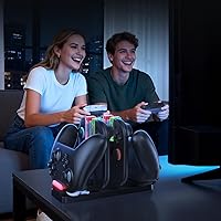 Vista 7 de FASTSNAIL Charging Dock Compatible with Switch 2 Joypad, Charging Stand for Switch 1/2 P Controller, Charging Orgnizer for Joycon 2 & for Pro Negro