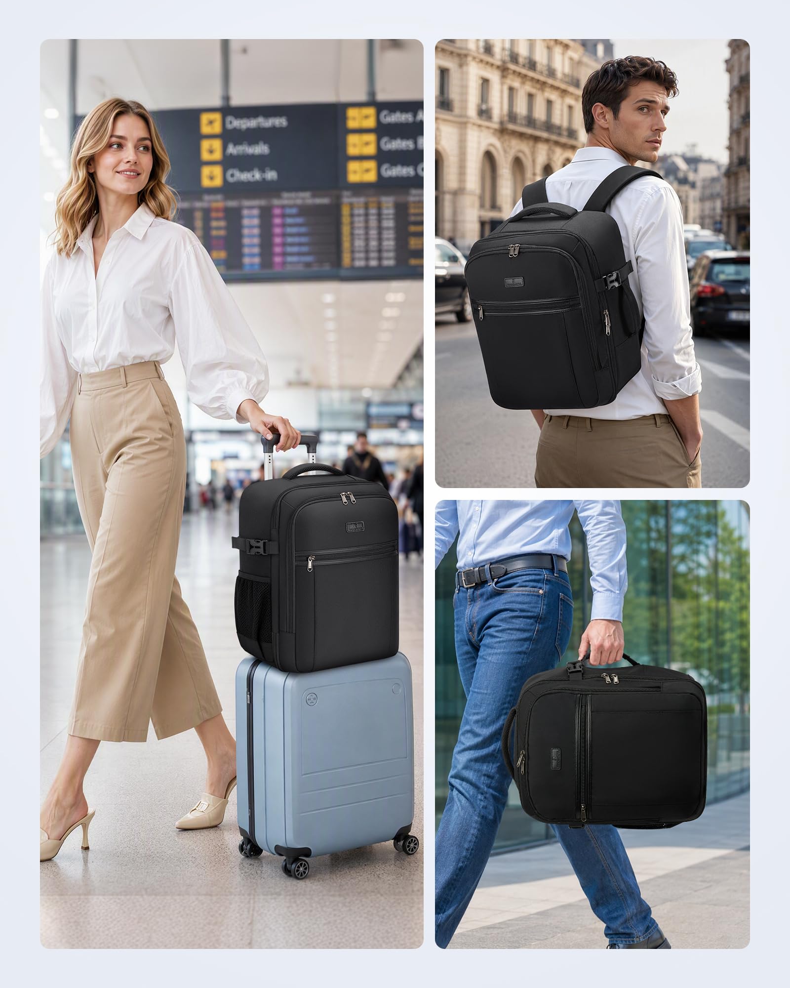 RAINSMORE Mochila 40x30x20 Mochila Viaje Cabina Avion 24L Equipaje de Mano