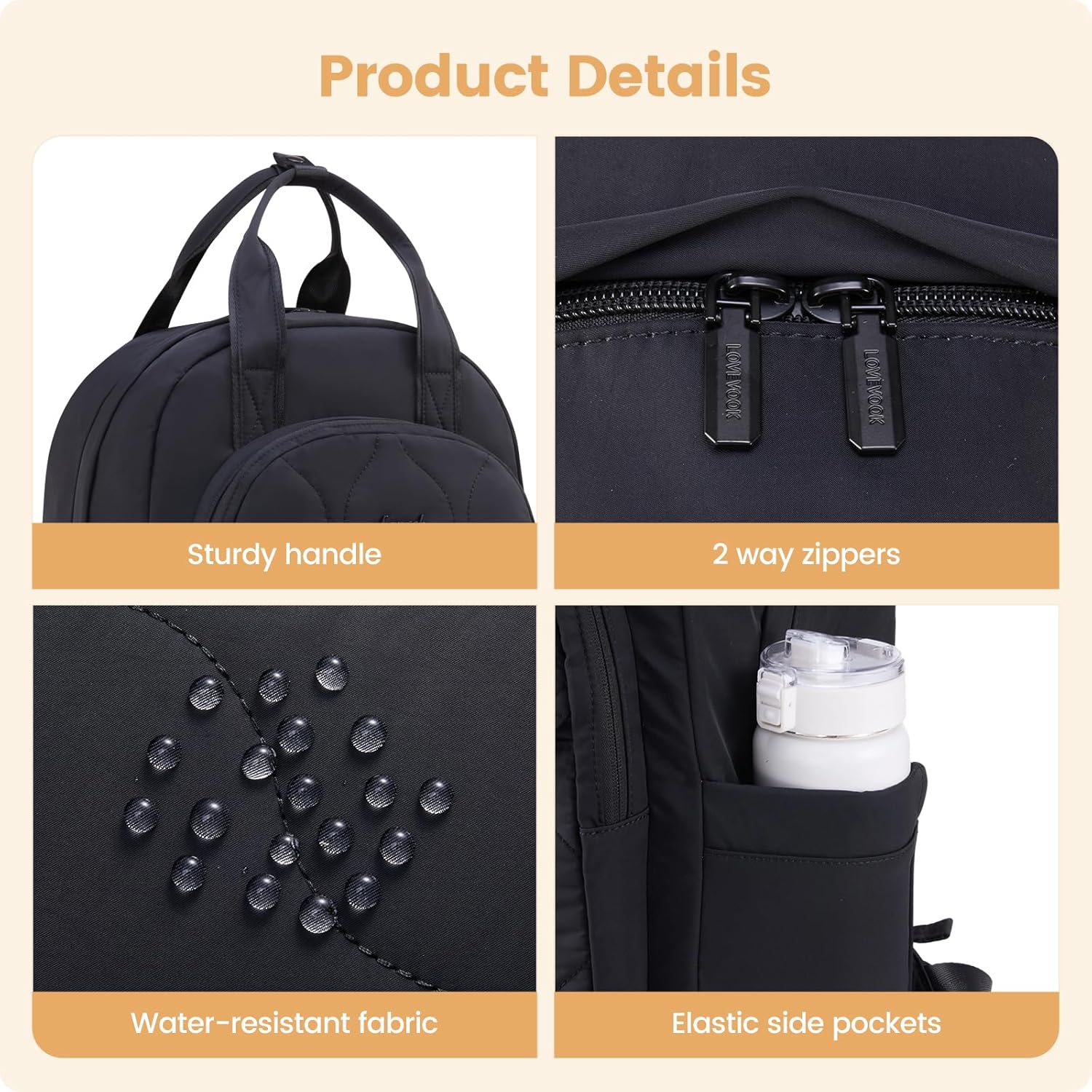 LOVEVOOK Laptop Backpack for Women, College Travel Backpack Puffer Womens Backpack for 15.6 Inch Laptop, Computer Water-Resistant Quilted Casual Daypack, Pink - Image 6