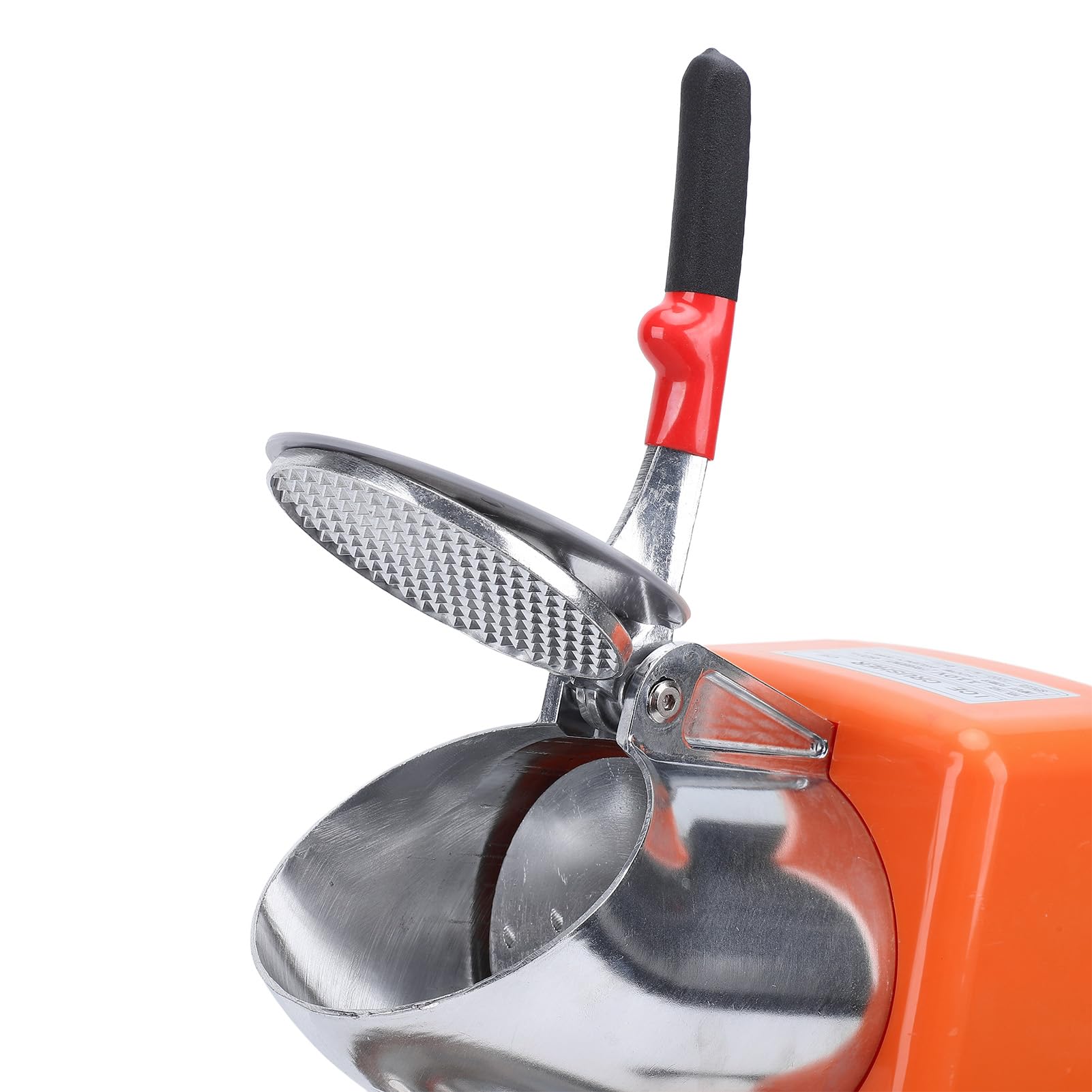 Generic Trituradora de Hielo Eléctrica, Máquina de Hielo Raspado de Acero Inoxidable de 500 W con Cuchillas Dobles y Cubierta Antisalpicaduras, para Uso Doméstico y Comercial (ORANGE)