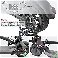 Vista 2 de SEWAY Cable de bloqueo de scooter para Xiaomi Mijia M365 Serie ES, Cerraduras de combinación de bicicleta, cerradura de cadena en espiral, núcleo