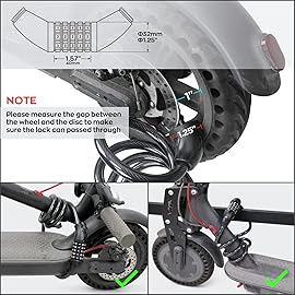 SEWAY Scooter Lock Cable for Xiaomi Mijia M365 ES Series, Bicycle Combination Locks Coiled Chain Lock Basic Self Coiling Core Steel Wire 4 ft. Long 1/3 inch Fit for M365/ES1/ES2/ES3/ES4