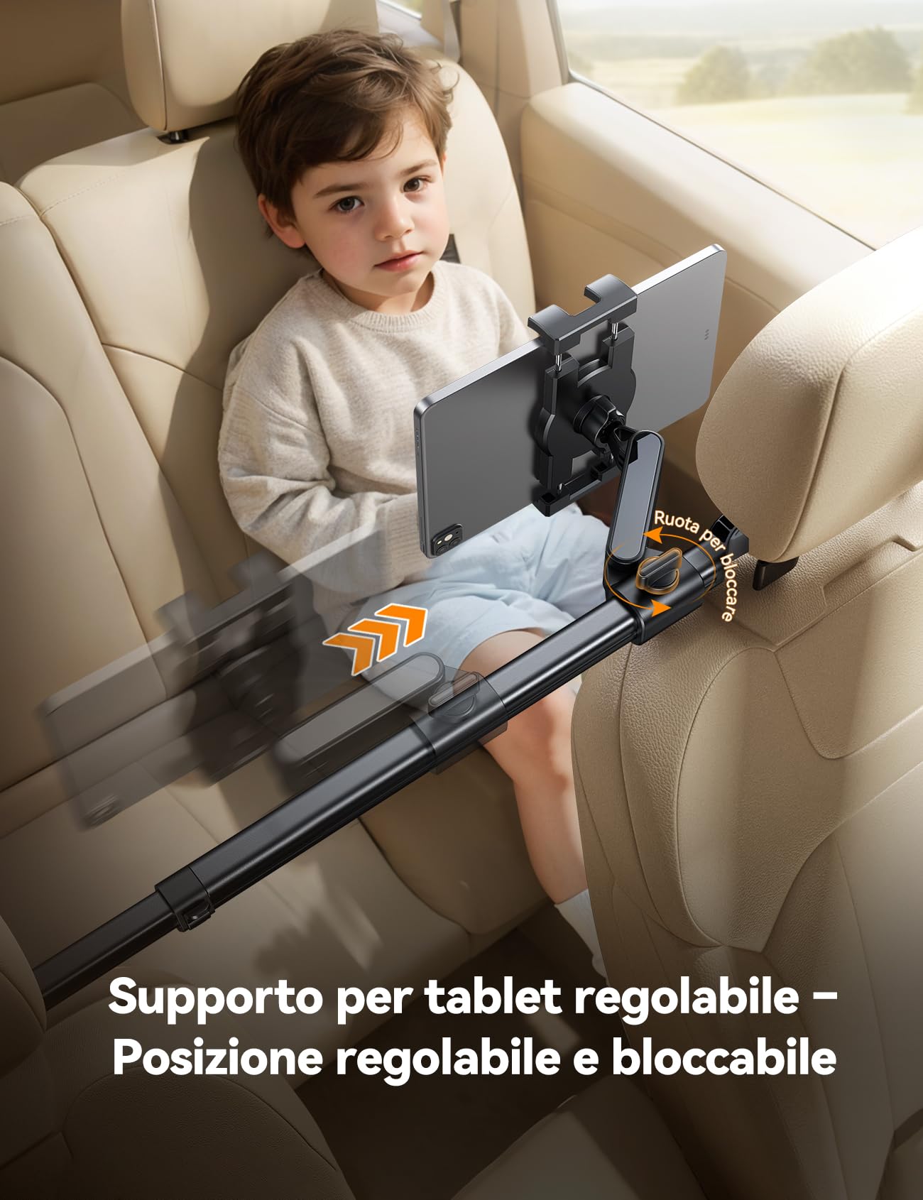 JOYROOM Porta Tablet da Auto Centrale, Supporto Switch con Braccio Metallico Supporto iPad Auto per Tablet da 4,7 a 12,9"