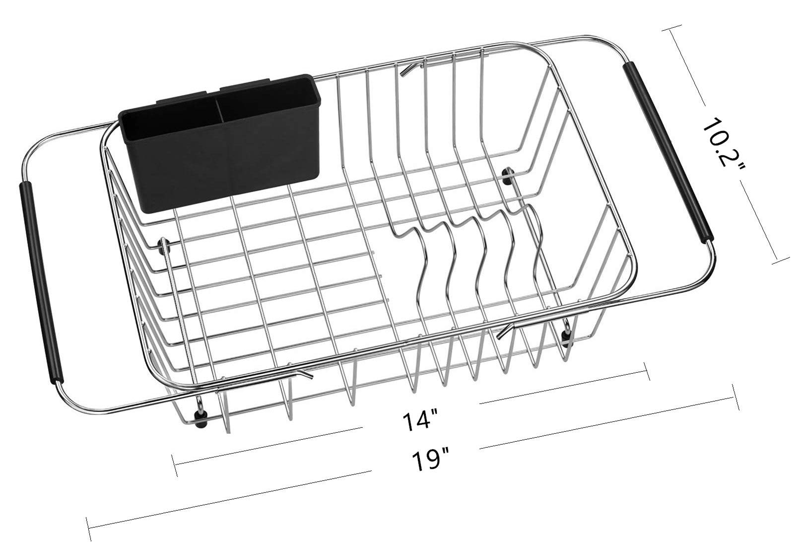 Expandable Dish Drying Rack 304 Stainless Steel Over Sink Dish Drainer