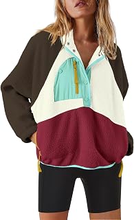 Nirovien Womens Fleece Pullover Quarter Zip Sherpa Jacket Fuzzy Sweatshirt