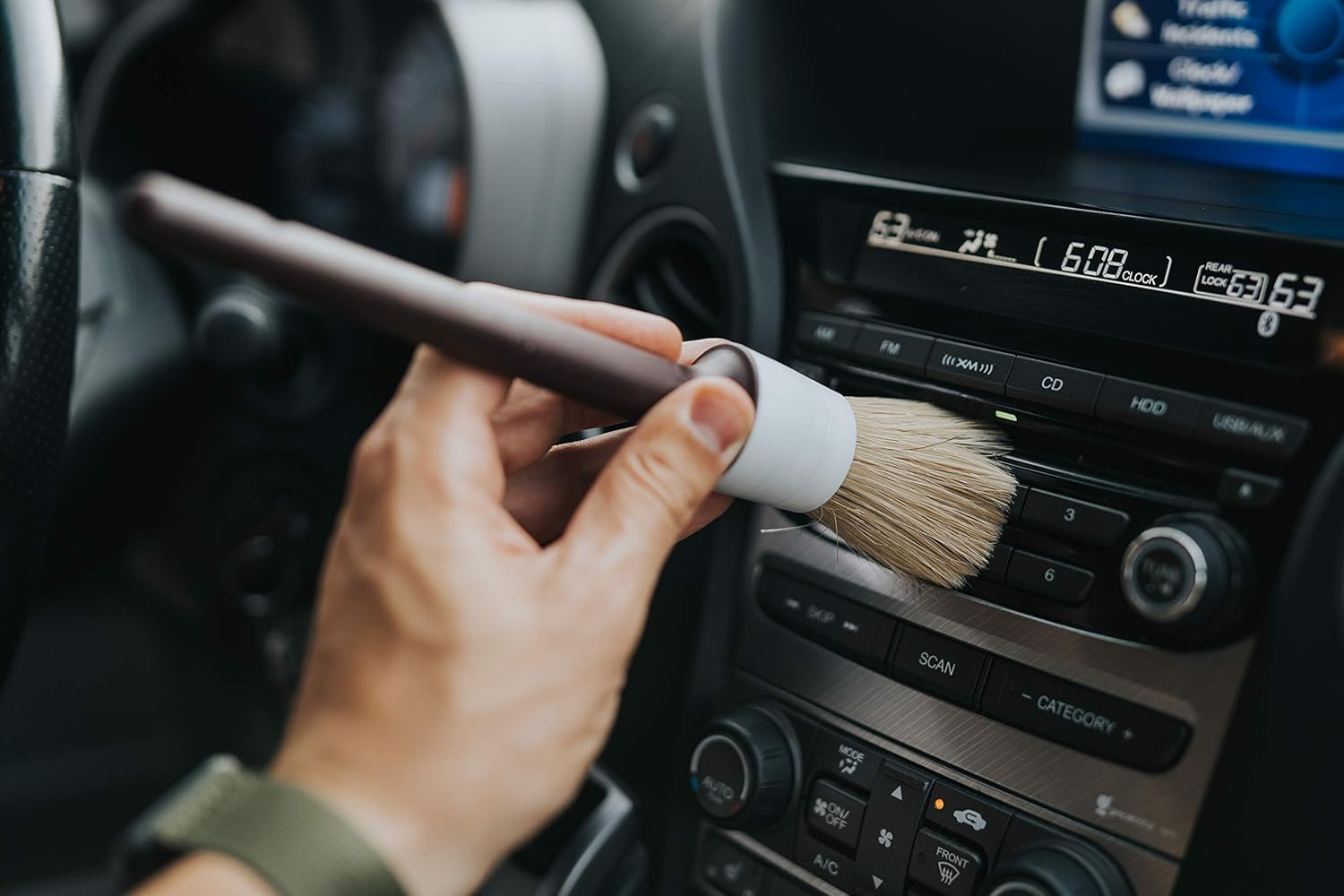 Detail Dudes Boars Hair Ultra Soft Car Detail Brushes - Set of 3 - Perfect for Washing Emblems Wheels Interior Upholstery Air Vents, NO Metal Brush Parts : Automotive