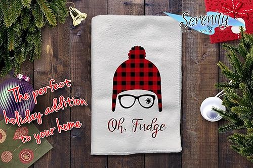 Miniatura 3 de Christmas Decor  Decorative Kitchen and Bath Hand Towels  Oh Fudge Christmas Story  XMAS Winter Novelty  White Towel Home Holiday Decorations  Gift