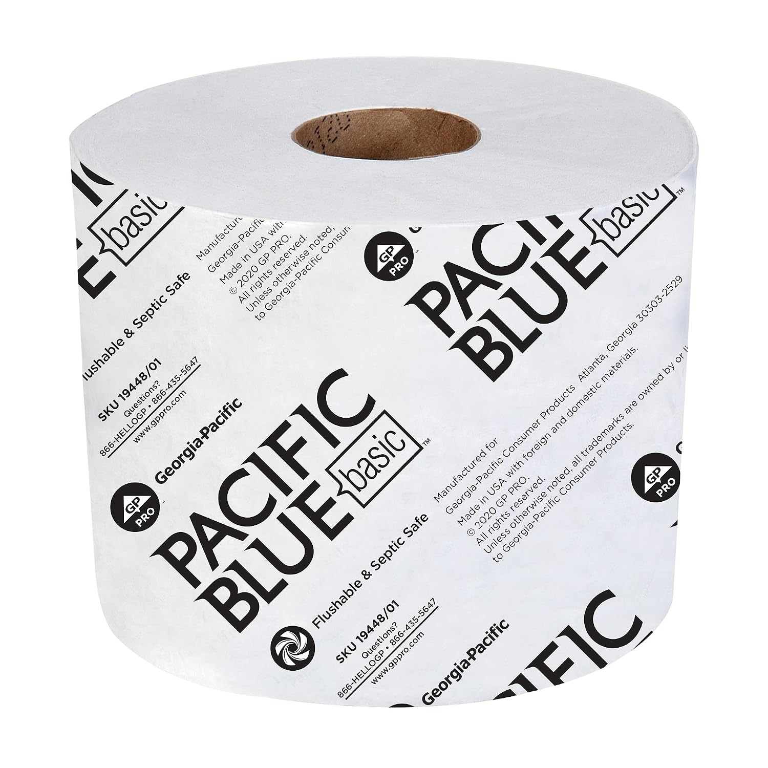 Pacific Blue Basic 2-Ply Toilet Paper (previously branded Envision), 19448/01, 1,000 Sheets Per Roll, 48 Rolls Per Case