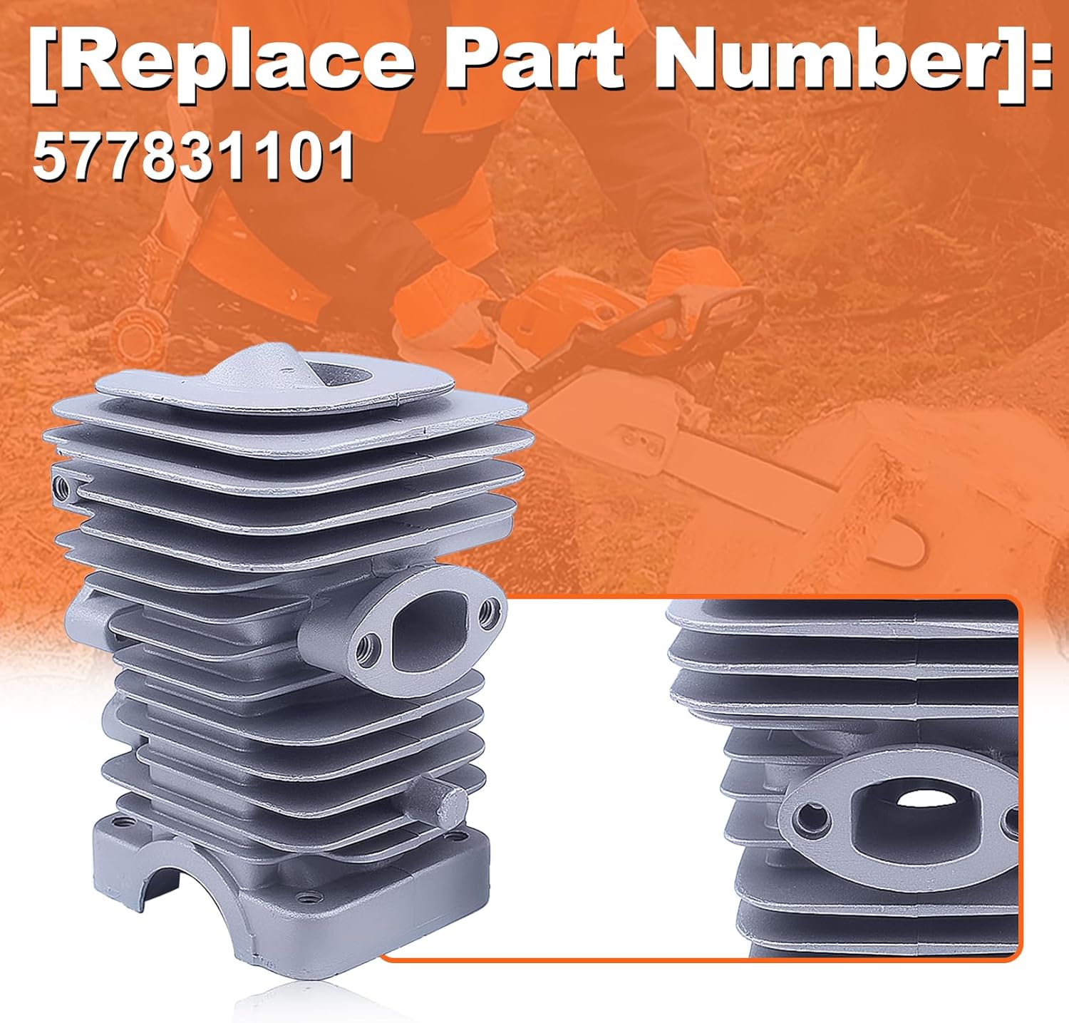 39mm Cylinder Piston For Husqvarna 235 236 240 Chainsaw Spark Plug Gaskets, Cylinder Piston Kit, Crank Bearing, Oil Seal, Needle Bearing, Spark Plug, AV Mount Spring Set, Gaskets Set.