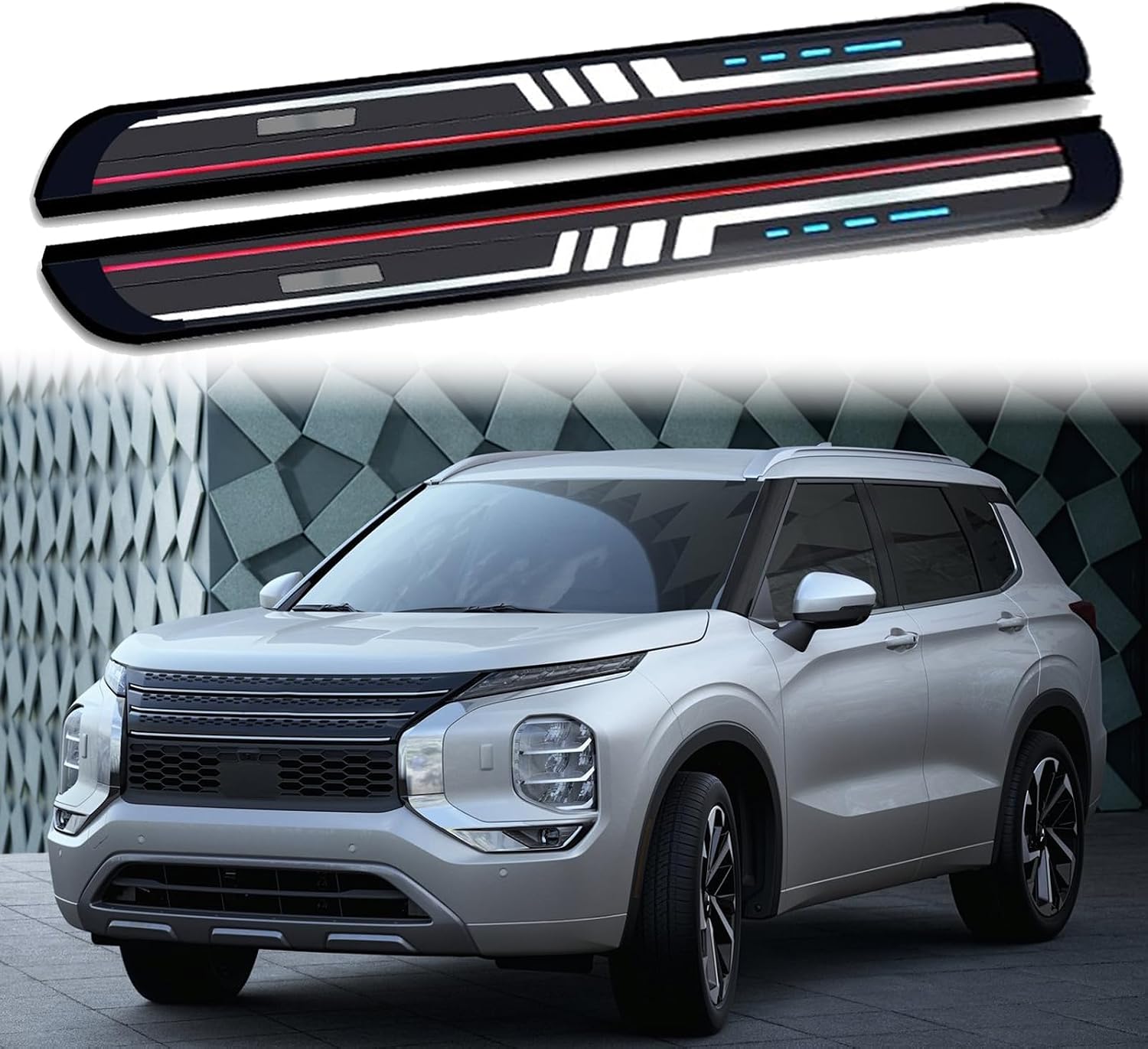 Side Steps Pedal Nerf Bars Fits for Mitsubishi Outlander 2022 2023 2024 2025 2Pcs Running Boards