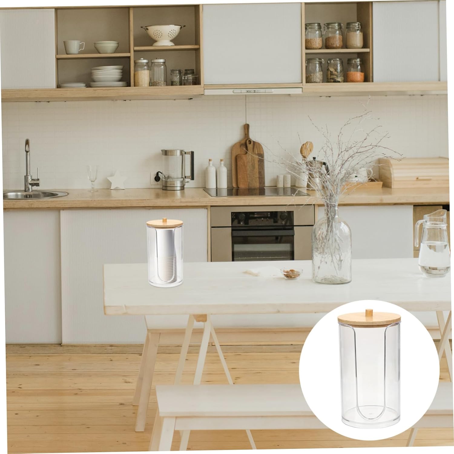 Cup Holder Dispenser for Bathroom Cup Storage Paper Holder Vanity Organizer Jar