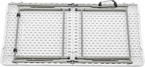 Miniatura 8 de BTEXPERT Mesa plegable de plástico plegable de 4 pies, ligera, altura ajustable, asa de transporte portátil para interiores y exteriores, para