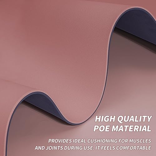 Miniatura 3 de Yoga Mat with Strap,Non-Skid Workout Mat,8mm Thick Yoga Mat,POE Yoga Mats for Women Men Kids,Exercise Mat with Easy-Cinch,72"x24"x0.32 (183x61x0.8cm)