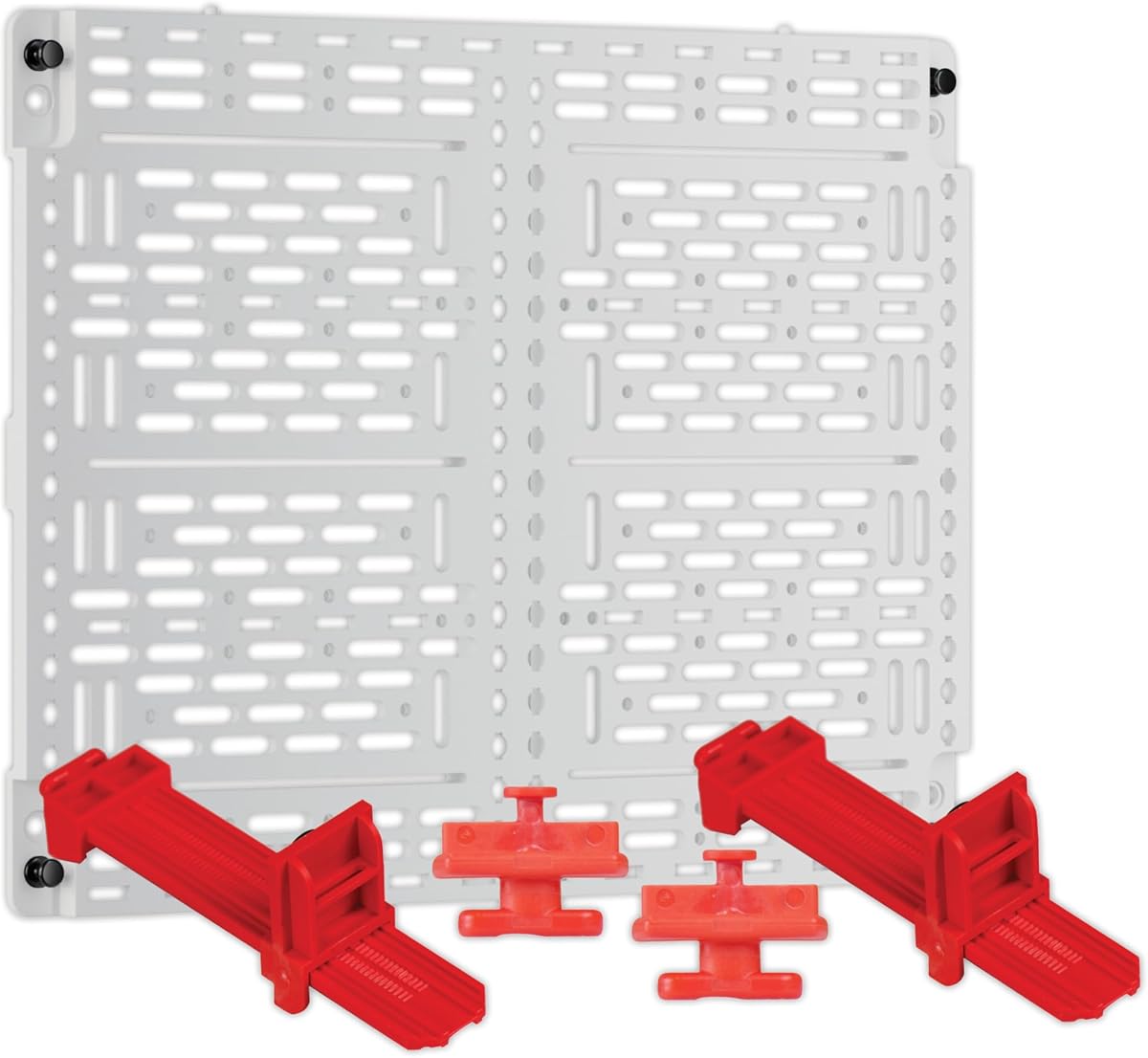 Legrand OnQ Universal Mounting Plate 10 Inch, Secure Devices In Structured Media Enclosure, With 2 Ratchet Clamps, Recessed Wall Plate To Organize Cable, White, AC1040F