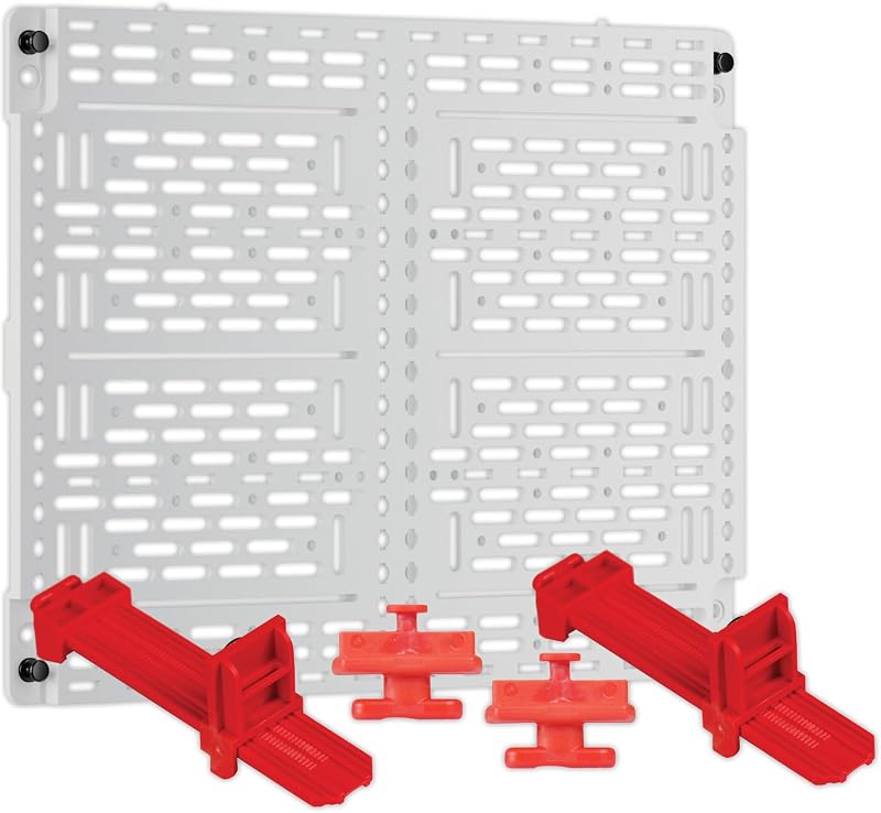 Legrand OnQ Universal Mounting Plate 10 Inch, Secure Devices In Structured Media Enclosure, With 2 Ratchet Clamps, Recessed Wall Plate To Organize Cable, White, AC1040F