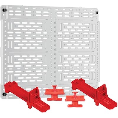 Legrand - OnQ Universal Mounting Plate 10 Inch, Secure Devices in Structured Media Enclosure Mounting Plate, Mounting Plate with 2 Rachet Clamps, Recessed Wall Plate to Organize Cable, White, AC1040F