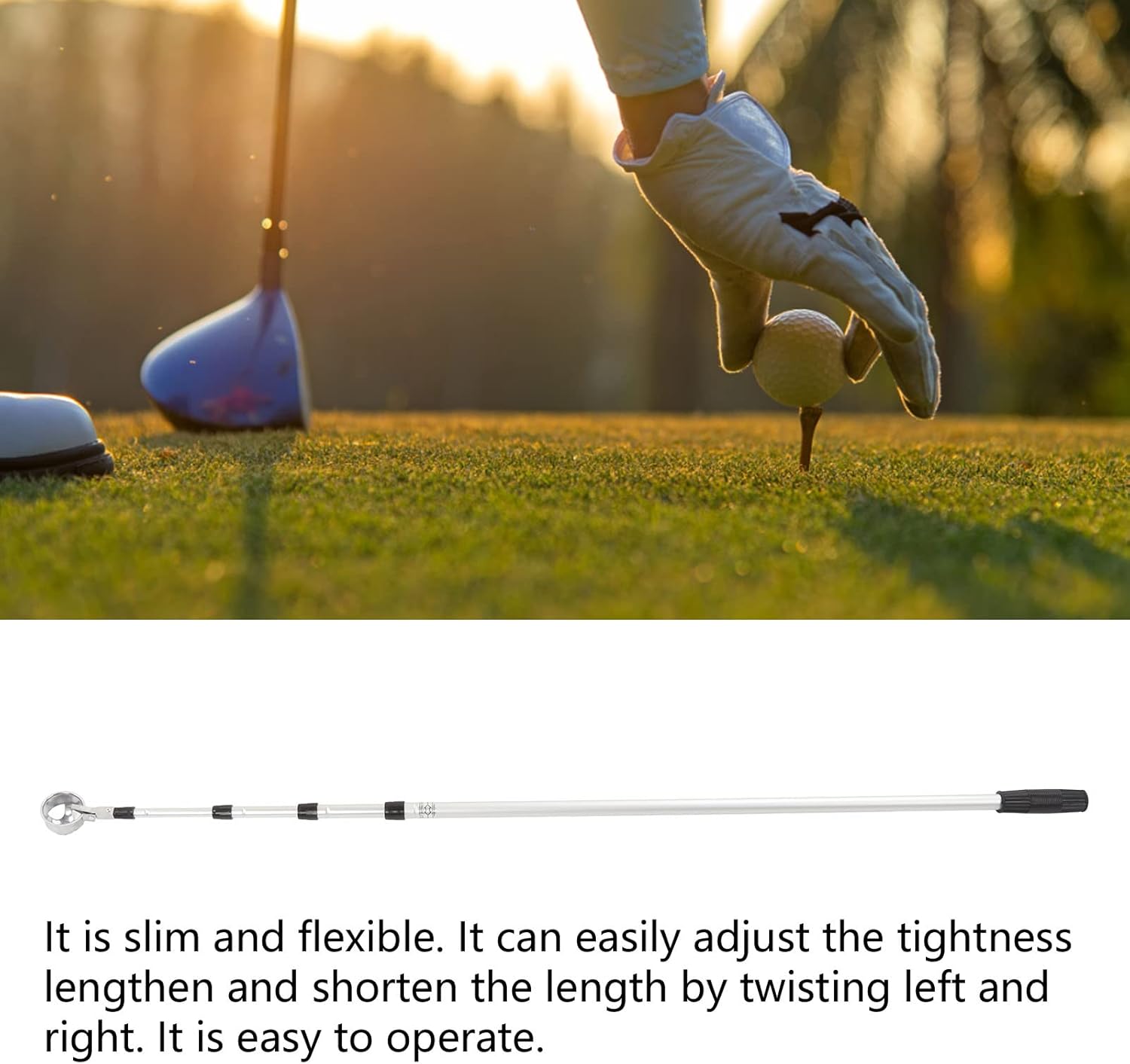 Golf Ball Retriever,Telescopic Golf Ball Retriever,5 Sections Adjustable Length Golf Ball Pick Up Tool, Golf Ball Retriever for Water, for Water Pool