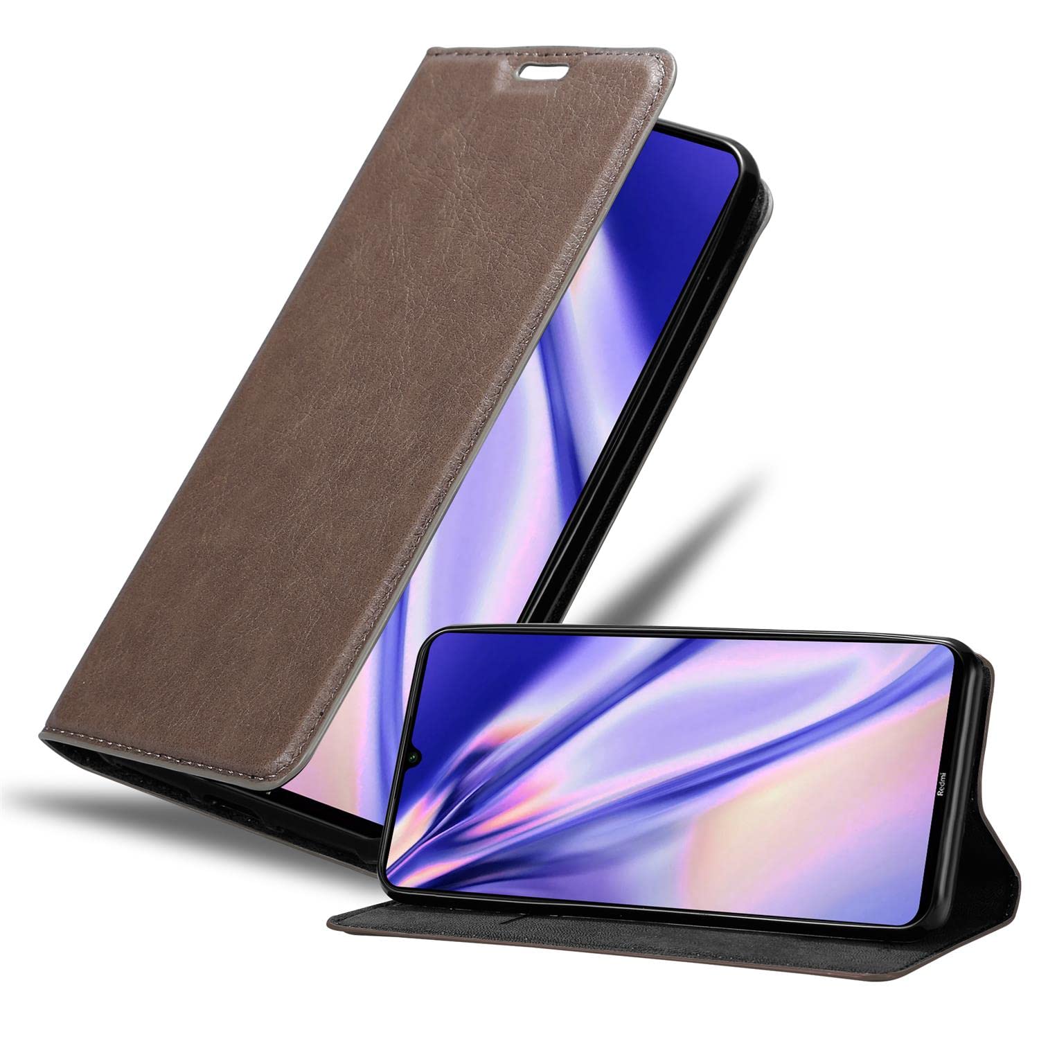 Cadorabo Book Case Compatible with Xiaomi Redmi Note 8 in Floral Blue – Cover in Flower Design with Magnetic Closure, Stand Function and 3 Card Slots - Wallet Etui Pouch PU