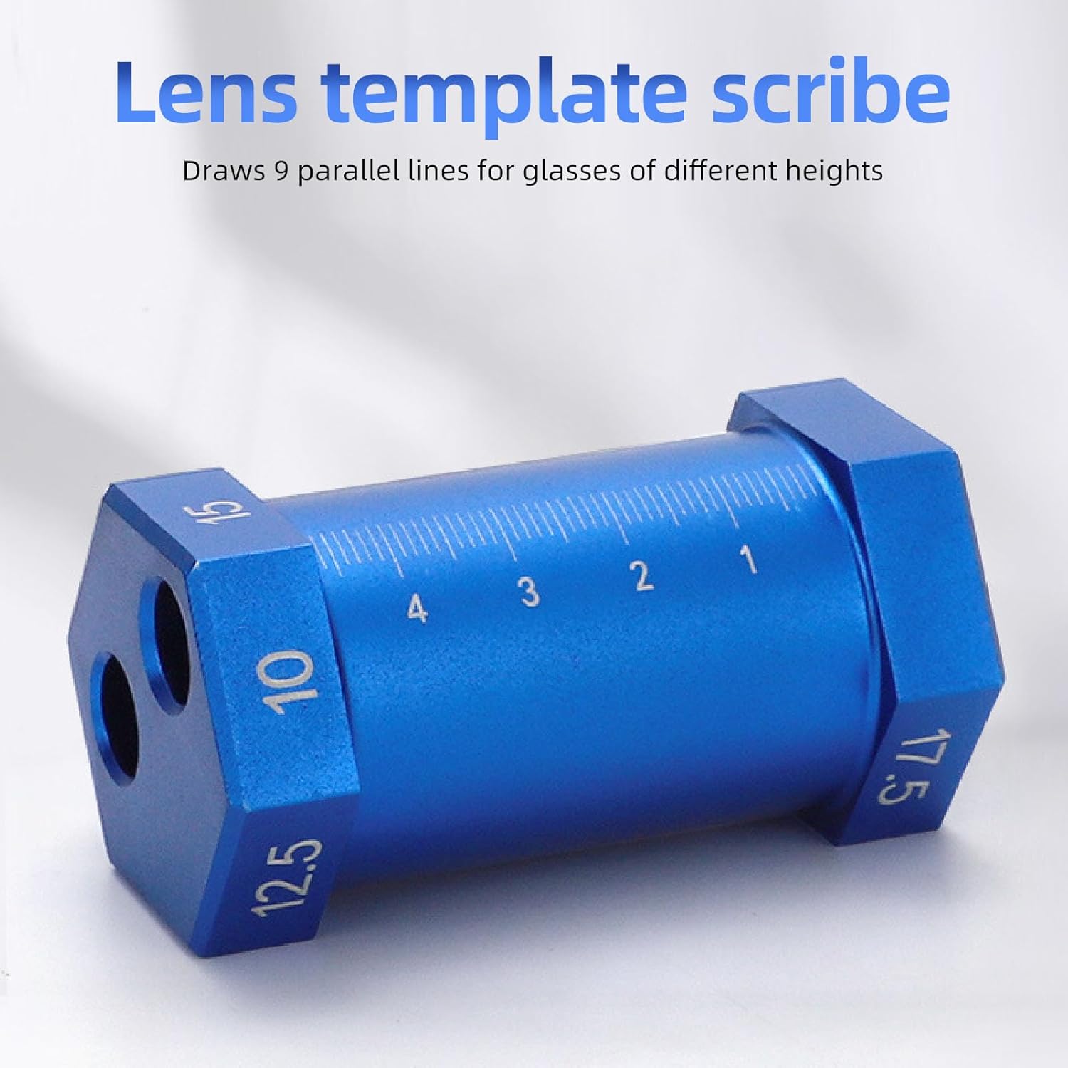 Ymiko Glasses Horizontal Scriber, Lens 6 Side Parallel Line Calibration Drawing Machine Liner Horizontal Alignment Scribing Tool with Engraved Markings Lens Template Scriber Draw Parallel