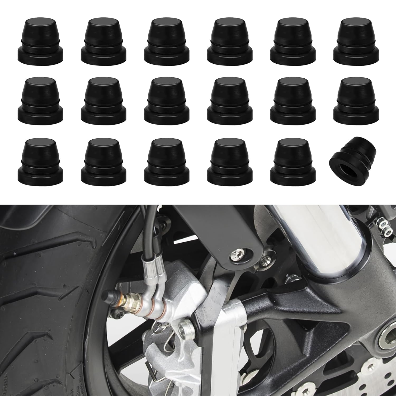 Tampas de Válvula de Sangria de Freio 18PCS - Capas de Borracha para Zerk, Acessórios Universais para Carros e Motos